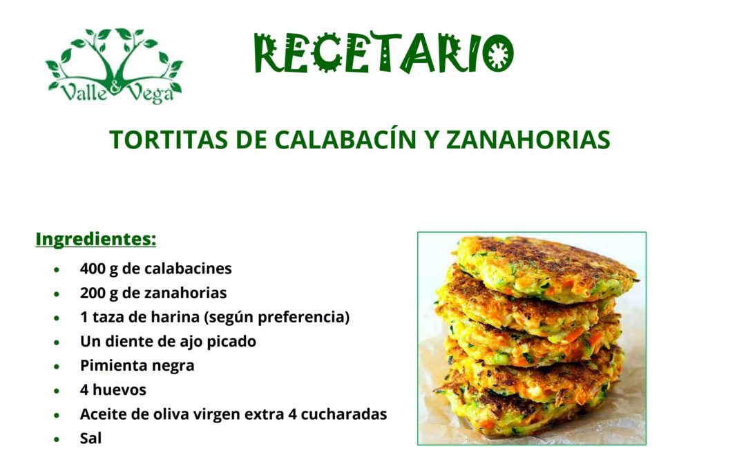 Recetario Valle y Vega!! Tortitas de calabacin y zanahoria 🍽🥒🥕🍳