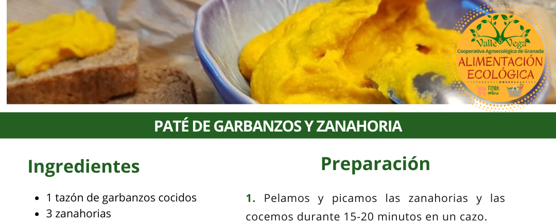 Recetario Valle y Vega. Paté de garbanzos y zanahoria 🧡