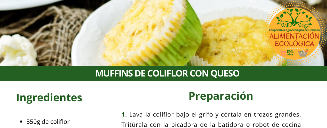 Recetario Valle y Vega. Muffins de coliflor con queso 😋