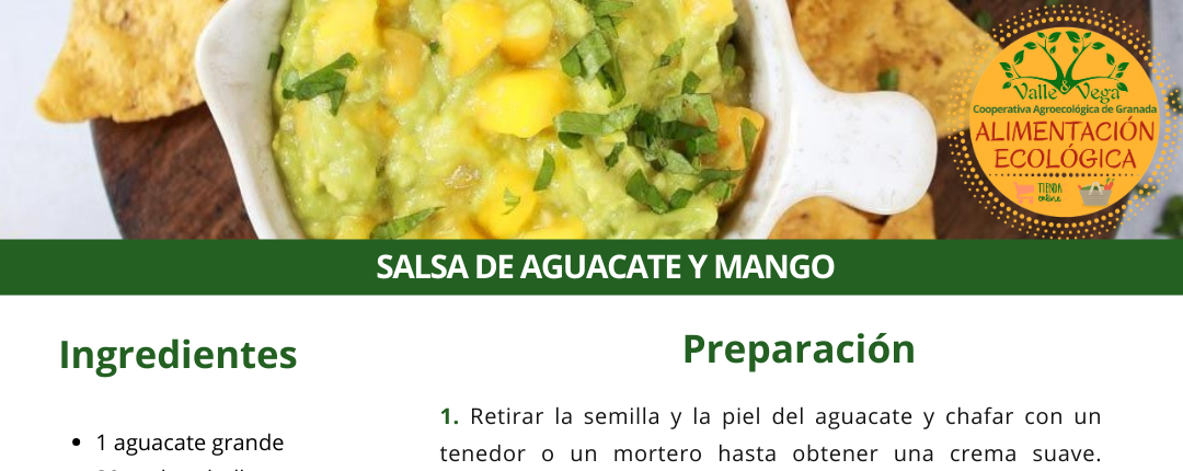 Recetario Valle y Vega. Salsa de aguacate y mango 🥭🥑