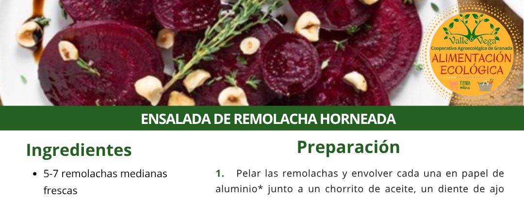 Recetario Valle y Vega. Ensalada de remolacha horneada 💜