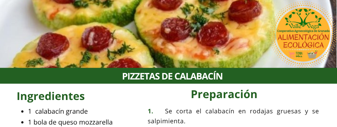 Recetario Valle y Vega. Pizzetas de calabacín 💚