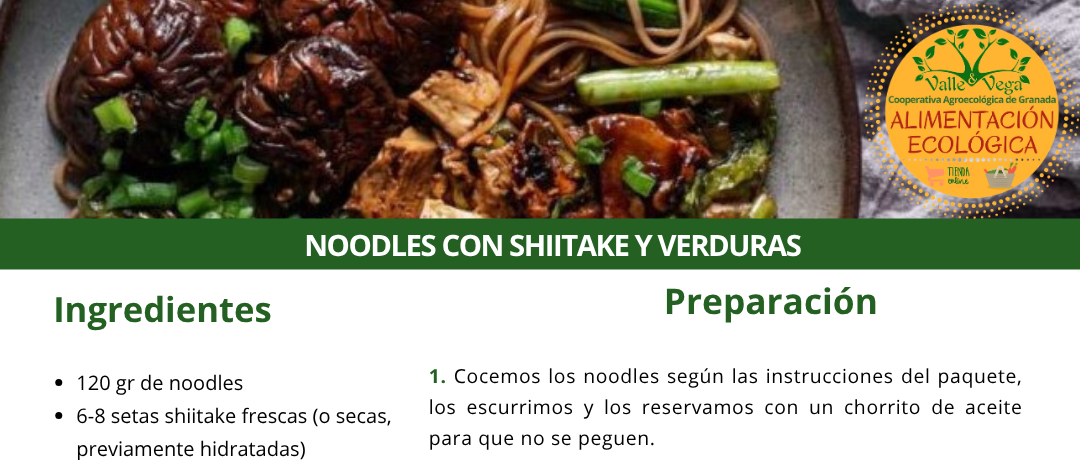 Recetario Valle y Vega. Noodles con shiitake y verduras 😍